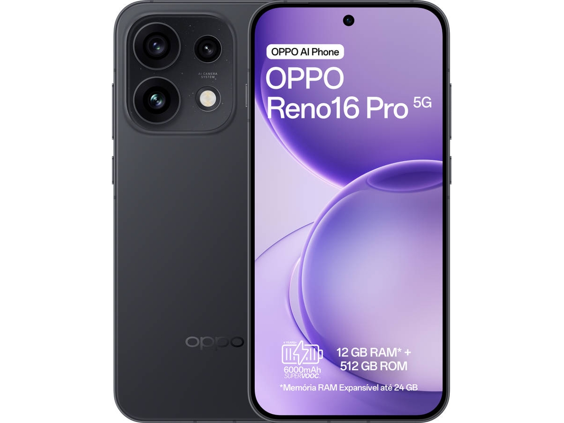 Smartphone OPPO Reno 16 Pro (6.32'' - 12 GB - 512 GB - Preto Grafite)
