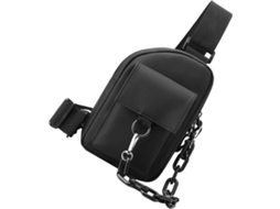 Bolsa De Ombro Masculina Ciieeo, Preta, Elegante E Criativa, Feita De Nylon Pu Leve E Com Design Respirável.