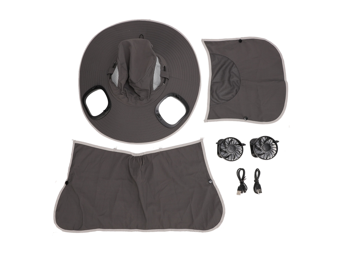 Chapéu de Sol com 2 Ventiladores Solares Masculino