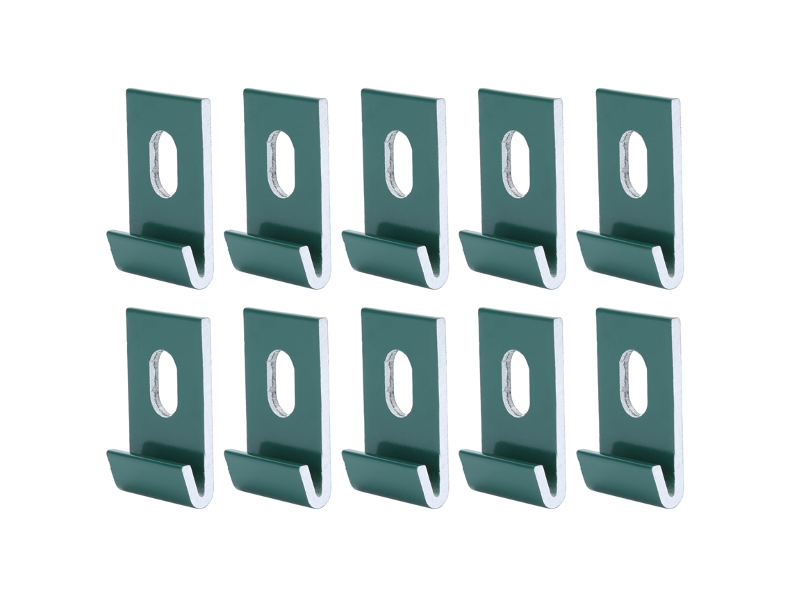 Conjunto de 10 suportes de base AQUAFORGE, ganchos e acessórios para estufa em alumínio verde