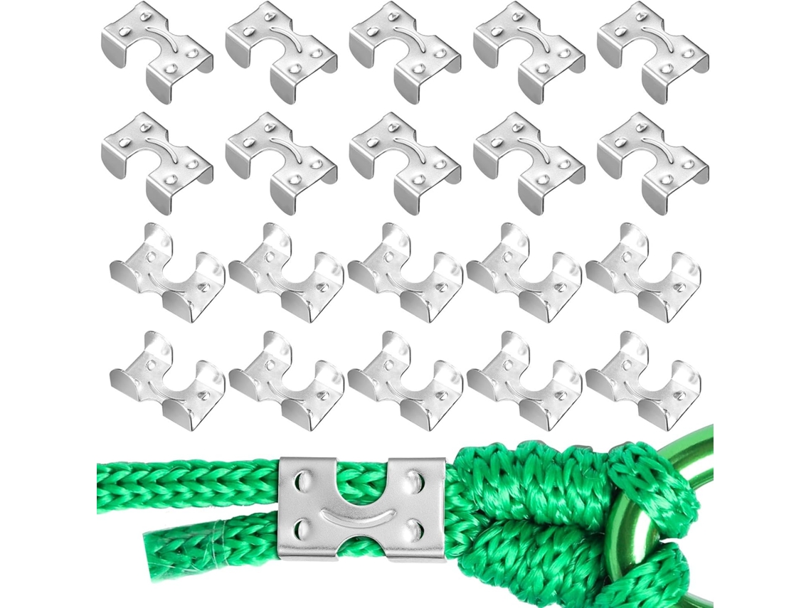 Morningro 20 Abraçadeiras Duplas de Aço Inoxidável Cordas, Resistente Duplo Clips Cordas Trançadas Ou