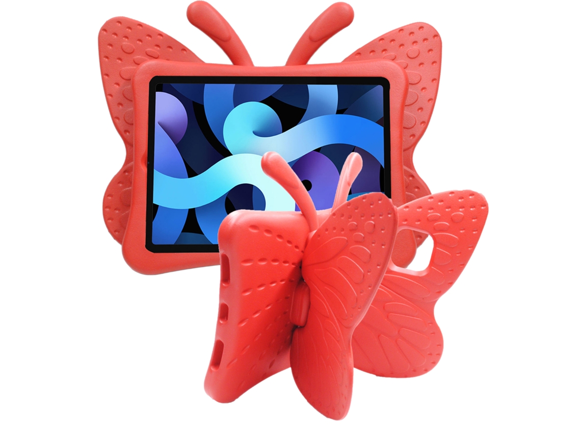 Capa Panoona Para Ipad 10,2 Polegadas (7ª/8ª/9ª Geração) 2019-2021 ,eva Rígido E Antichoque ,suporte Borboleta Vermelho