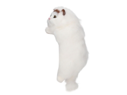 Primerox estátua de Gato Peludo Simulado Pêlo Sintético Decorativa Loja Brinquedos Sala