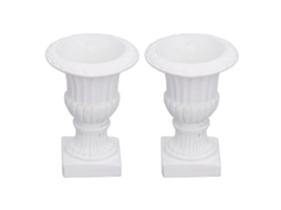 Primerox 2pcs Vasinho de Coluna Romana em Miniatura 1:12 para Casa de Bonecas Jardim Decoração
