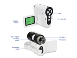 Microscópio De Bolso Para Crianças Portátil 1000x Com Tela Led Brinquedo Stem Educacional Presente
