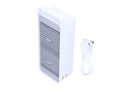 Ventilador de mesa com duas pás rotativas USB carregável 3 velocidades para casa escritório dormitório branco S/MARCA