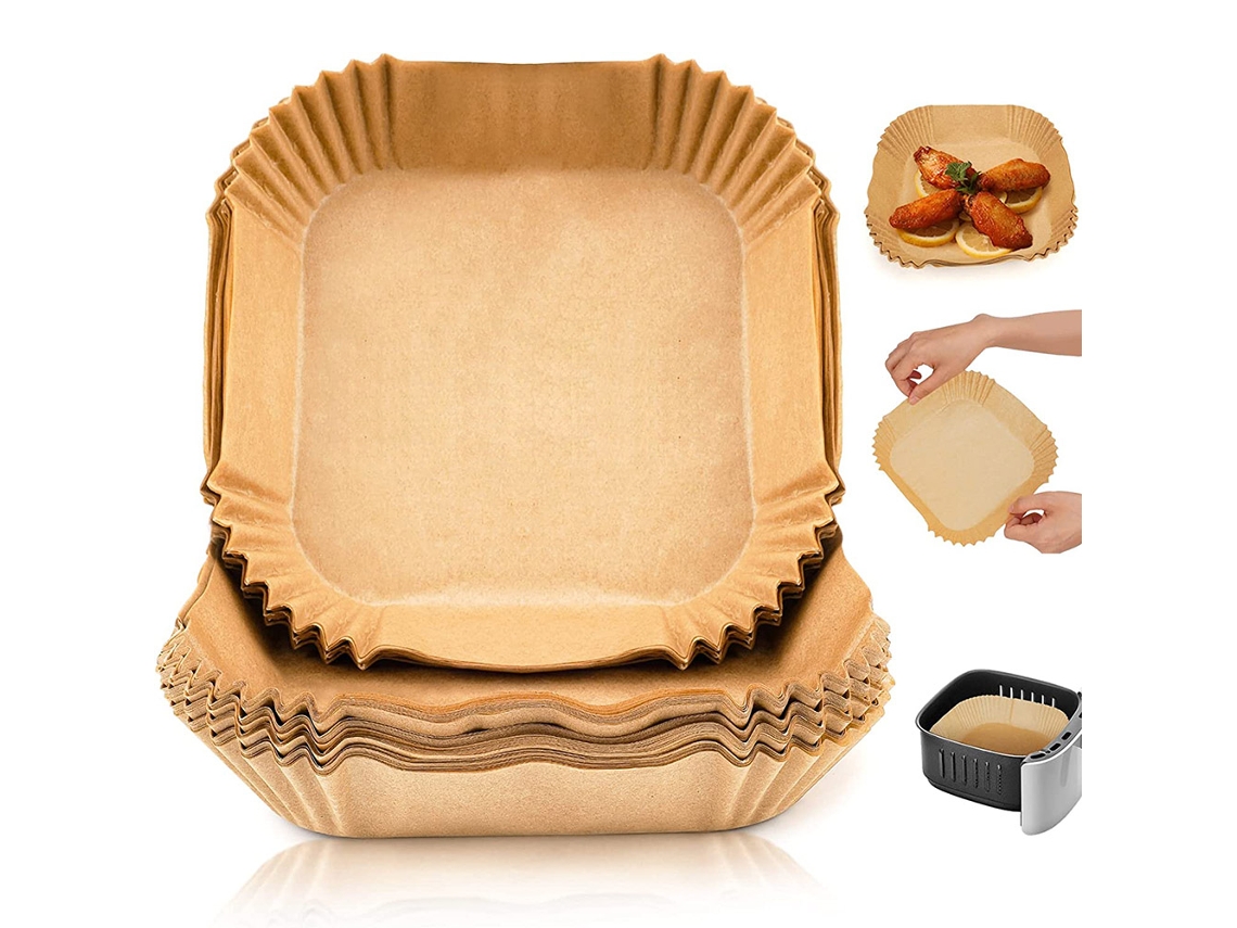 Pacote Com 100 Unidades De Papel Manteiga Para Fritadeira A Ar De 20 Cm