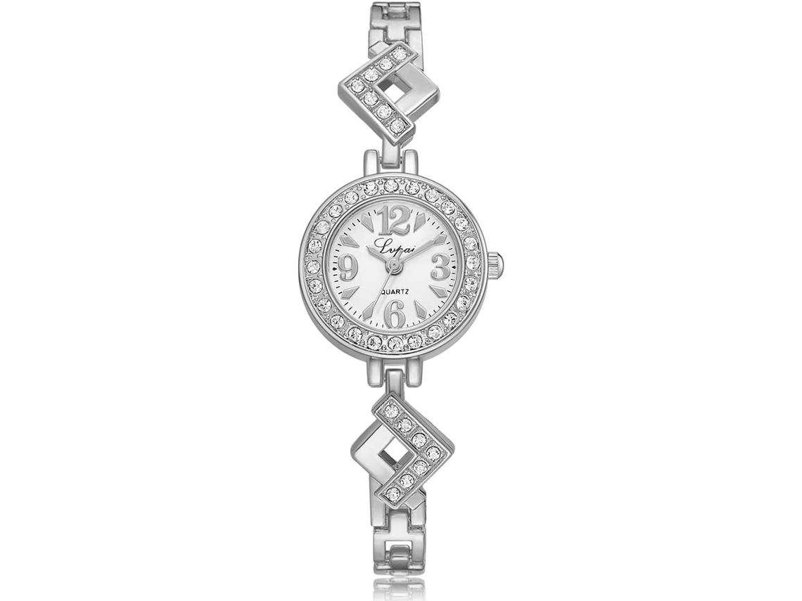 Relógio De Quartzo Feminino Gaiety Com Strass E Pulseira De Pu Em Vermelho