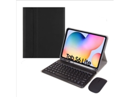 Capa Com Teclado Para Tablet Lurelia, Compatível Com Samsung Galaxy Tab S6 Lite 10.4/p610 Preta, Couro Sintético, Teclado Bluetooth, Fixação Magnética