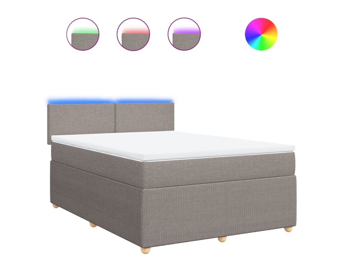 Box Spring Bed, Box Spring Beds Vidaxl Cinzento-acastanhado Tecido (160 X 200 Cm)