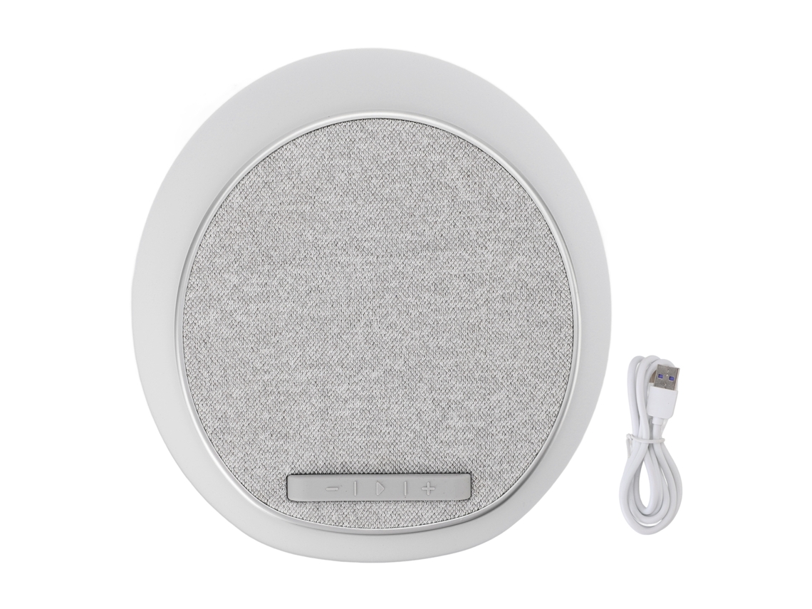 Lâmpada de escritório com carregador sem fio, alto-falante Bluetooth, regulável, suporte para telefone, cinza claro 2026 Store