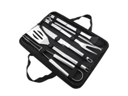 Conjunto De Ferramentas De Churrasco Inox Com 9 Peças E Bolsa Oxford