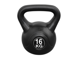 Kettlebell 16 kg - Plástico - para uso interno e externo - Preto