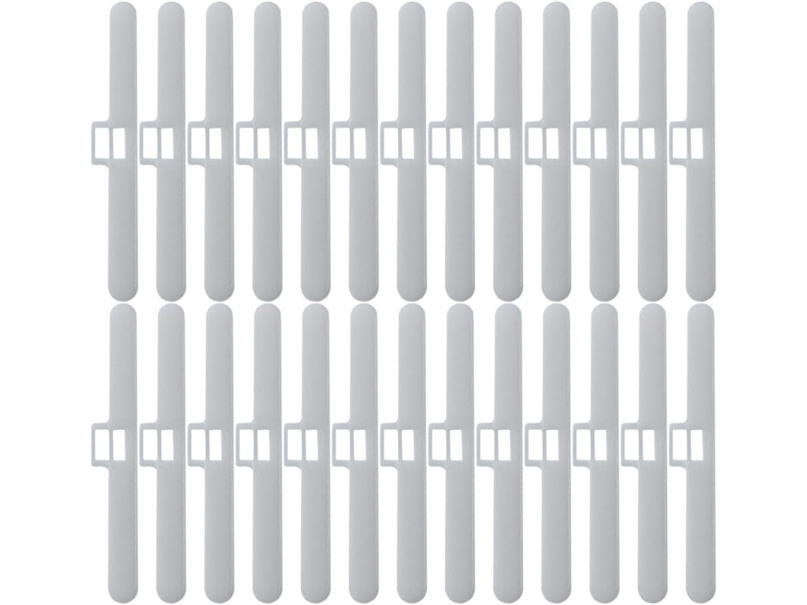 Peças Para Persiana Vertical Com Furo Duplo, 127 Mm, 30 Polegadas, Plástico Branco.