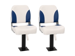 Vidaxl Conjunto De 2 Assento Barco Dobrável 41x36x48 Cm Azul E Branco
