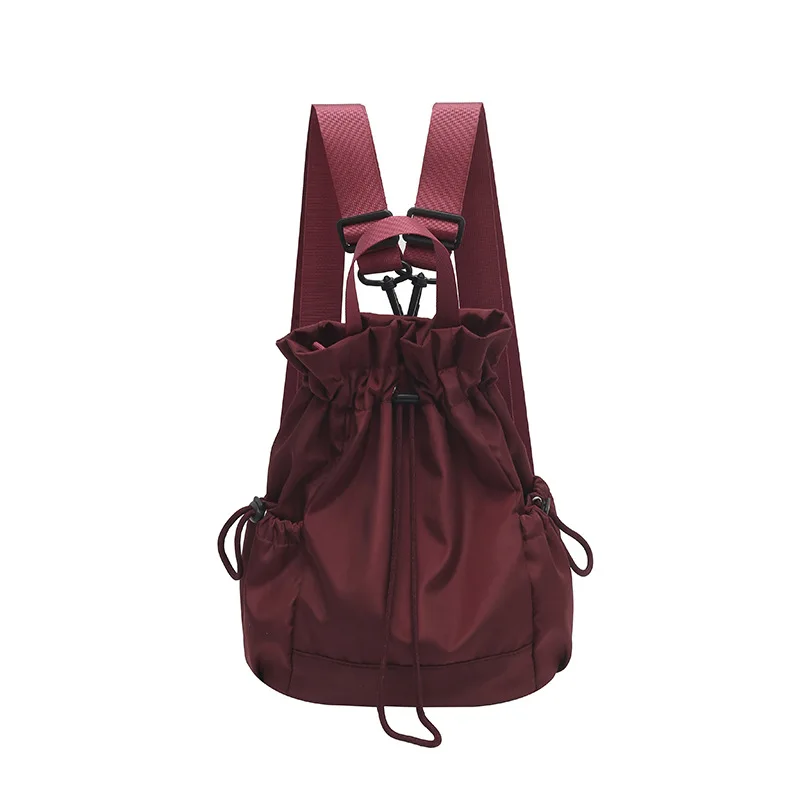 (vermelho) Bolsa/mochila Multifuncional Feminina Com Cordão, Grande Capacidade