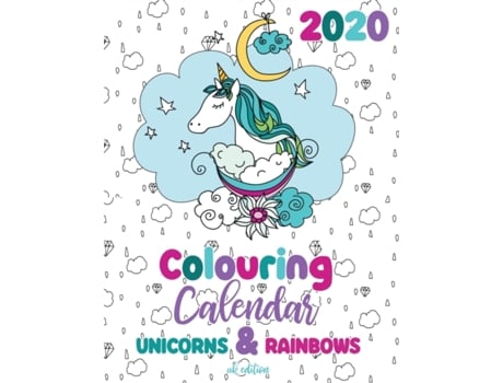 Livro 2020 Colouring Calendar Unicorns amp Rainbows de Gumdrop Press (Inglês)