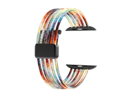 Pulseira Elástica Entrançada Para Apple Watch Séries 11/ 10/9/8/ 7/ 6/ 5/4 / Se (42mm 44mm 45mm 49mm), Com Fecho Magnético Colorido Panoona