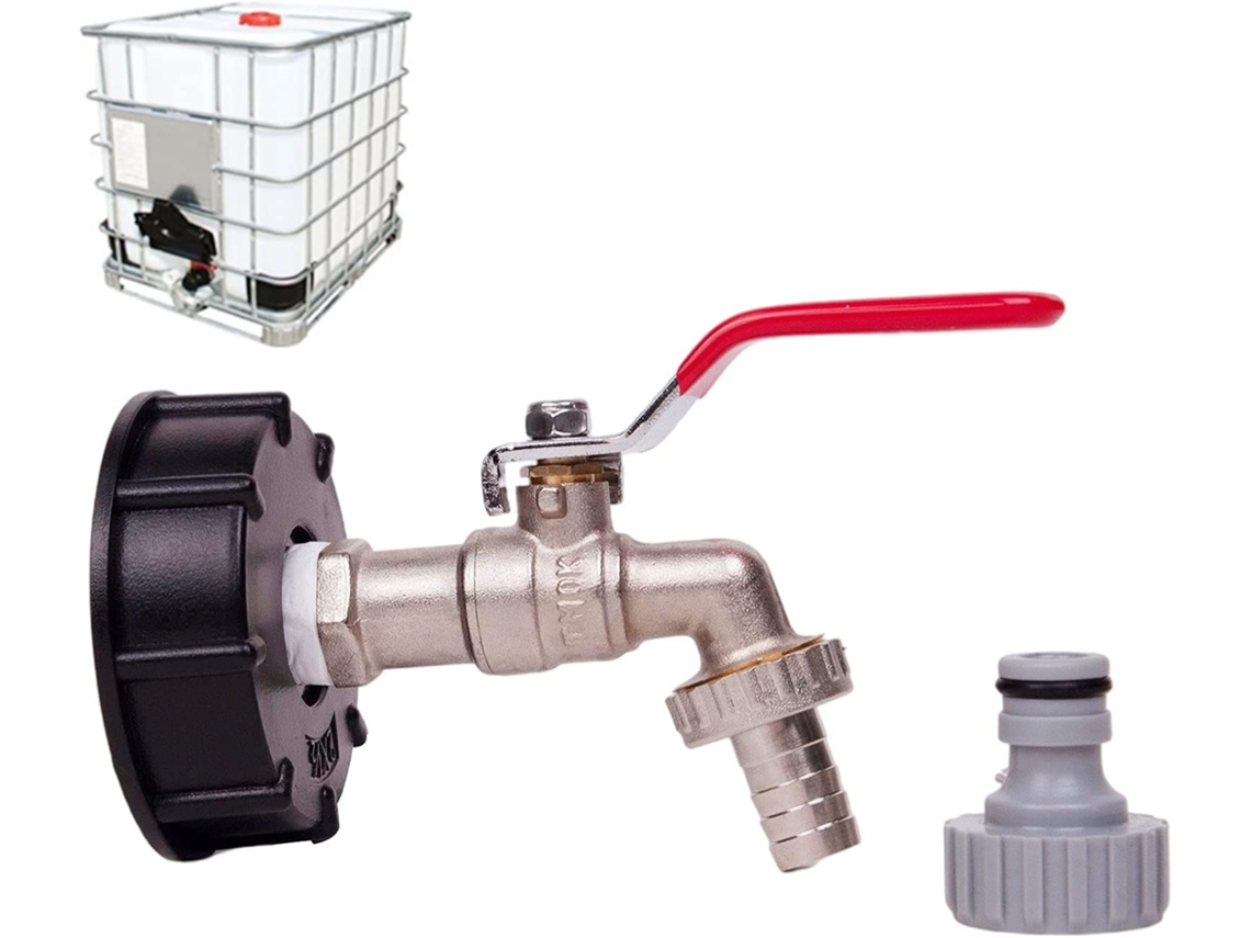 Adaptador Para Mangueira, Em Latão E Pp, Medida 60mm, Duas Vias, Para Sistemas De Rega, Depósitos E Tubagens Exteriores, 1000 L