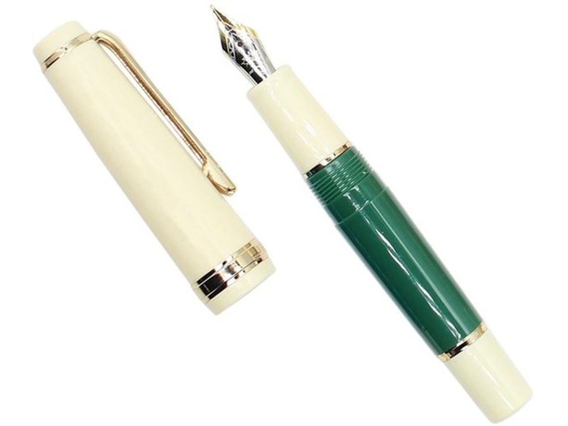 Canhão Mini Gullor Vulpen Com Trim Gótico, Caneta De Bolso De Acrílico, Verde, Ponta Curva