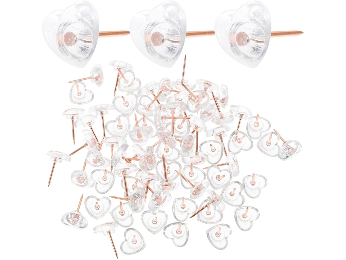 Conjunto De 100 Tachinhas Metálicas Em Formato Coração, Decorativas E Substituíveis, Com Design Delicado, Ideais Para