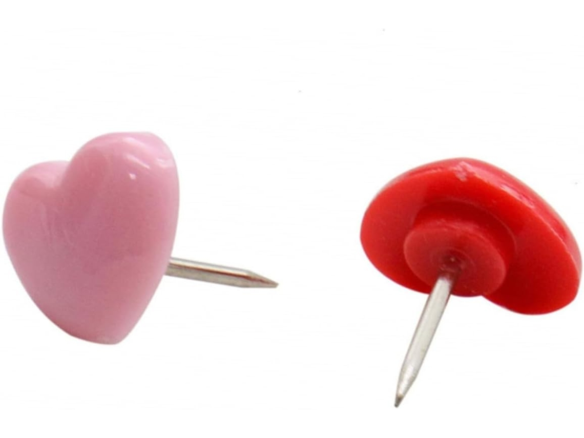 Unomor 150-tachinhas Em Formato De Coração Vermelhas E Rosas Para Decoração Paredes Quadros, Feitas De Plástico E Metal