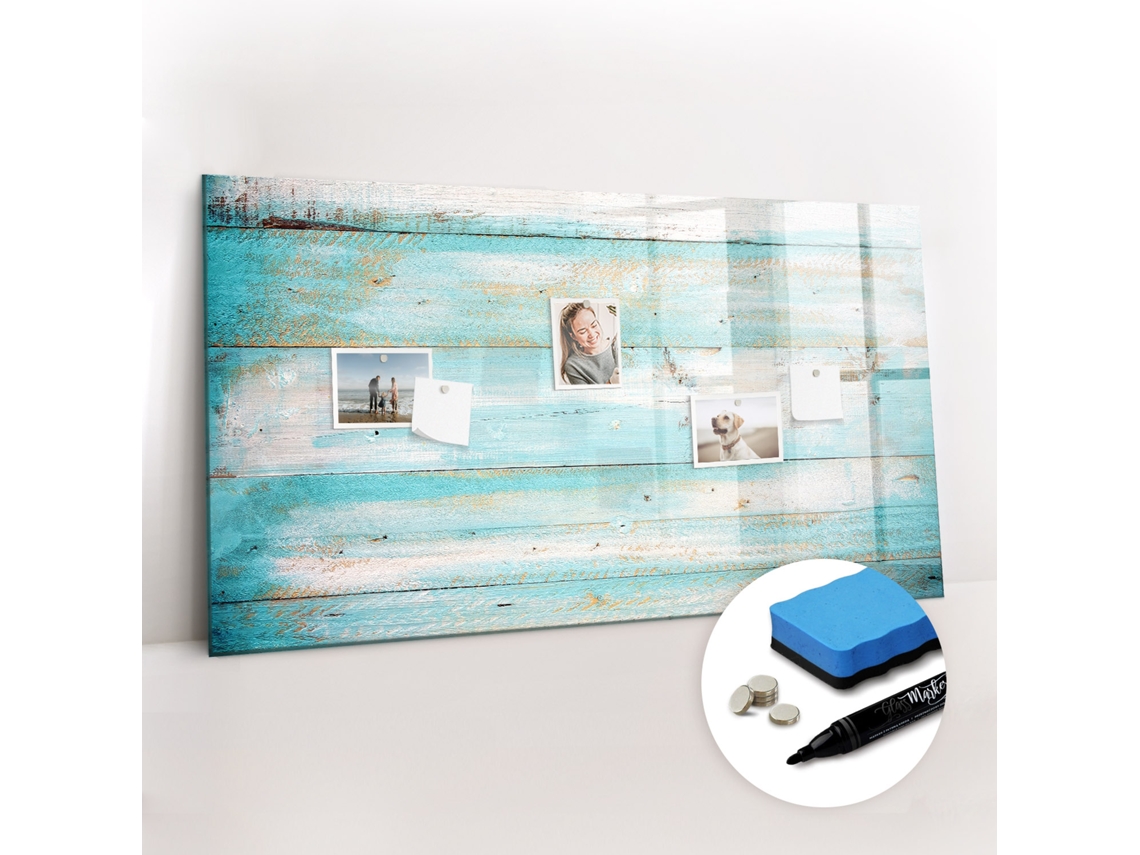 Quadro Magnético Decorativo Tábuas Azuis Para A Cozinha Espelharte (120x60 Cm)