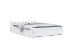 Bed Frame, Bed Frames Vidaxl Branco Madeira (135 X 190 Cm)