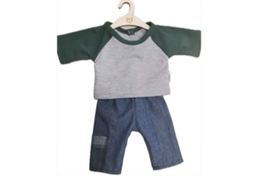 Conjunto De Roupa Para Boneca Hollie Calça Jeans Com Bolso E Camisa Verde Roupa Para Boneca