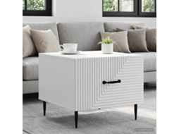 Vidaxl Mesa De Centro Com Gaveta Branco Brilhante 49 X 50 X 40 Cm