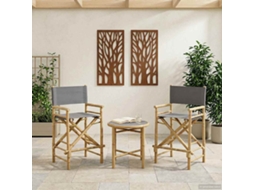 Vidaxl Cadeira De Diretor Dobrável 2 Unid. Natural Bambu