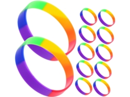 Conjunto de 42 pulseiras de silicone para a comunidade LGBTQIA+, elásticos duráveis e confortáveis para festas, eventos e outras ocasiões.