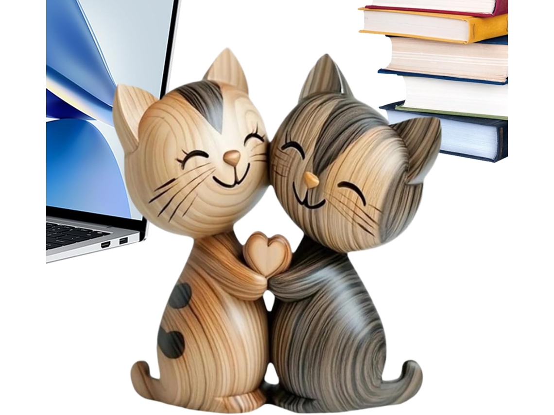 Mesa Com Tema De Gatos, Estética Animal, S, | Placa De Madeira Fofa Em 2d Para Casal De Mesa