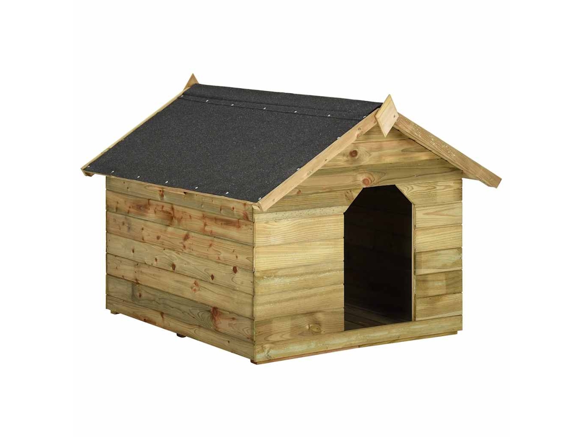 Vidaxl Casota Para Cão Com Telhado De Abrir Pinho Impregnado