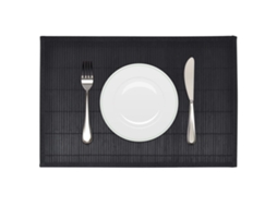 Individuais De Mesa Em Bambu 6 Pcs 30 X 45 Cm Preto