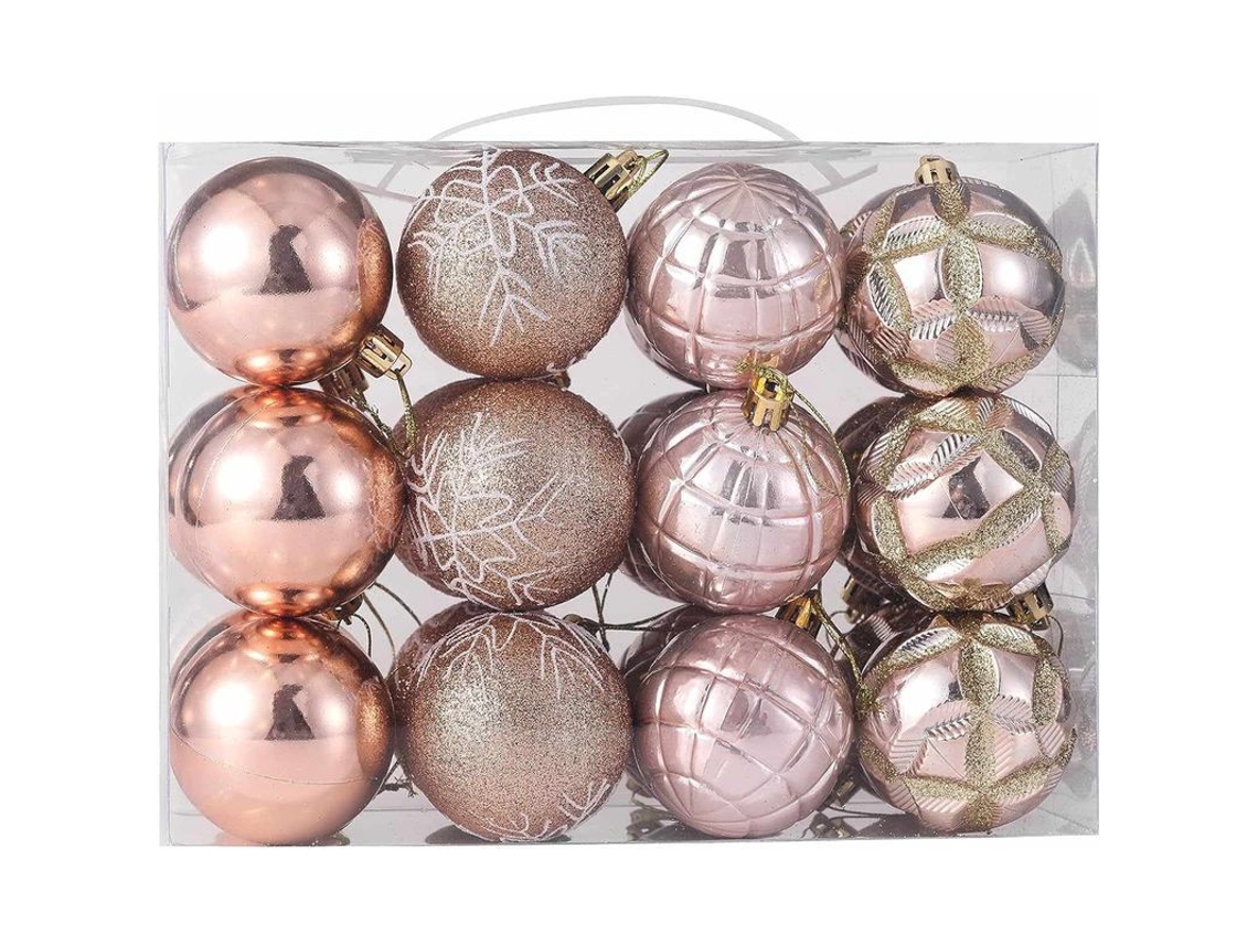 Adornos De Navidad Esferas Para Árbol 24 Unidades 60mm Plástico Antigolpes Decoraciones Navideñas