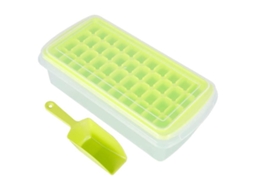 Bandeja de gelo com colher, dupla camada PP 44 grades, bandeja de gelo anti-odor para coquetéis Slowmoose (verde)