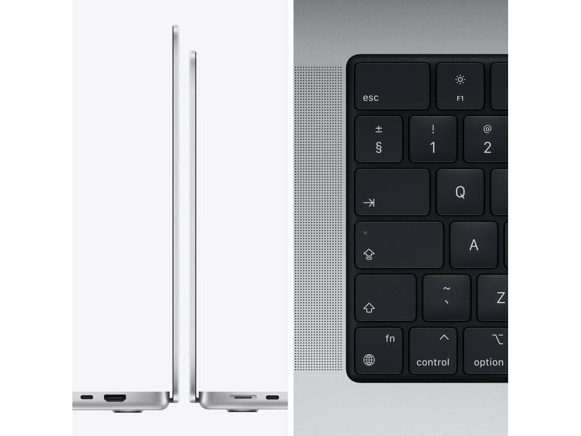 MacBook Pro APPLE Prateado (14'' - Apple M1 Pro 10-Core - RAM: 16 GB - 1 TB SSD - GPU 16 - Core)