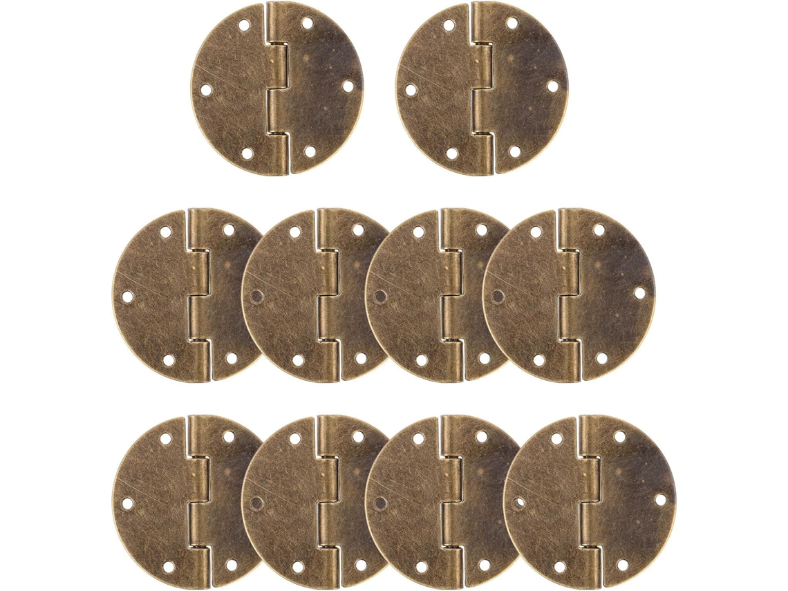 Collbath 10 Dobradiças Vintage Redondas De Metal Para Portas Armários E Baús, Com Funcionamento Suave E Silencioso