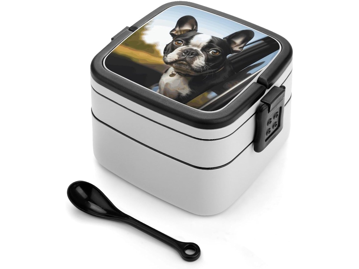 Marmita Bento Para Filhotes, Boston Terriers, Empilhável Para Adultos, À Prova De Vazamentos, Com Fecho Hermético