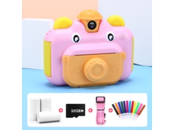 Máquina Fotográfica Instantânea ENKERS  1080P Hd com Cartão de 32 Gb Rosa
