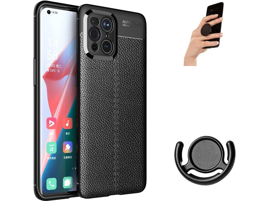 Capa Oppo Find X3 PHONESHIELD Rugged Carbon e Suporte Multifunção Preto