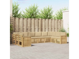 Vidaxl Conjunto De Sofás Para Exterior 10 Pcs Branco E Bege