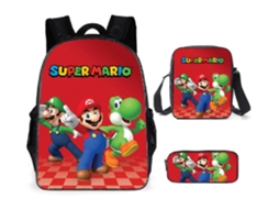 Conjunto De Três Peças De Mochila De Estudante  Mario26*