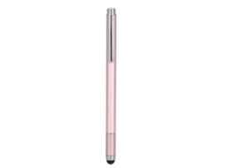 Caneta Stylus Com Ponta De Silicone E Disco Transparente, Cor Rosa.