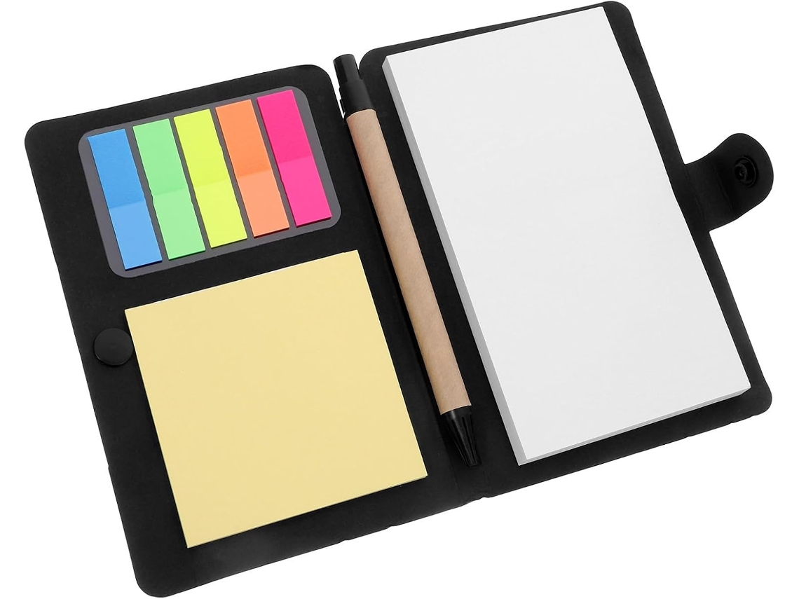 Lot De Carnets À Poches Noirs Com Stylo Et Onglets, Papier Lisse Para Écriture Fluide, Set Pour Bureau Et