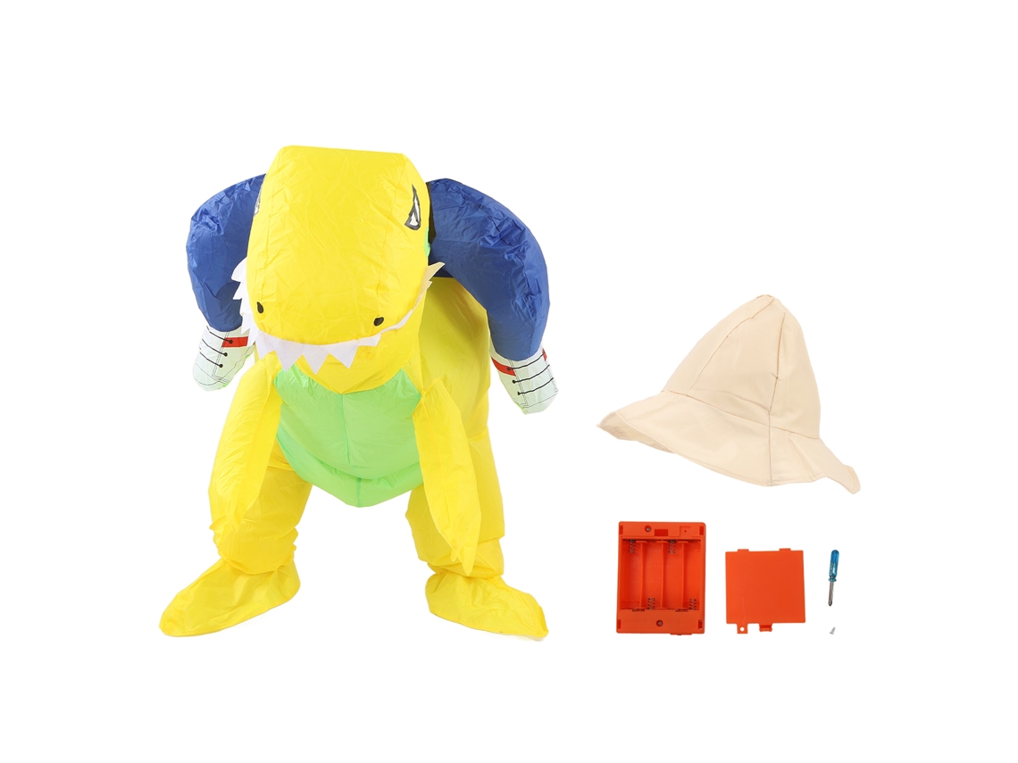 Traje Inflável de Dinossauro Amarelo Meio Corpo | S/MARCA