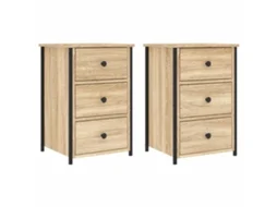 Bedside Cabinet, Bedside Cabinets Vidaxl Marrom Madeira Processada (n/a)