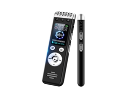 Gravador De Voz Digital De 16 Gb, Gravador Ativado Por Voz Com Capacidade De Gravação De 1000 Horas Para Redução De Ruído, Senha, Mp3 Yizhood (preto)