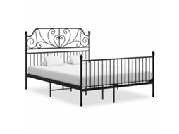 Bed Frame, Bed Frames Vidaxl Preto Metal (160 X 200 Cm)